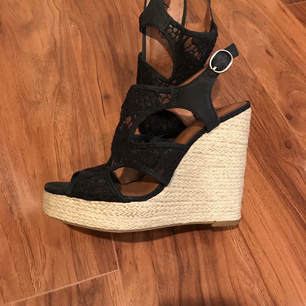 Lucky Brand espadrilles black lace